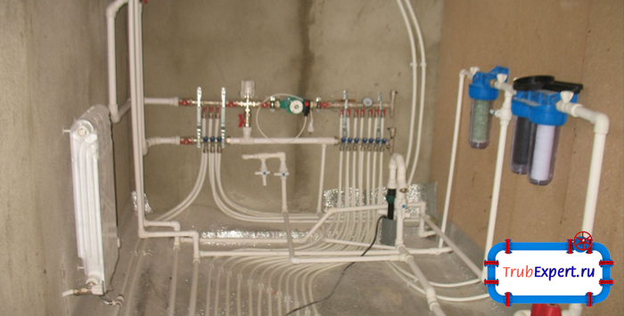 Монтаж системы отопления и водоснабжения в каркасном доме