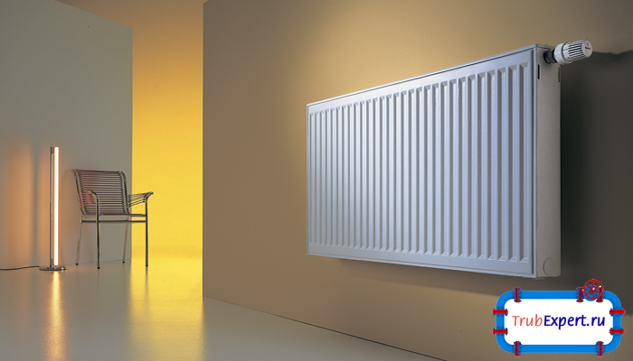 Радиатор отопления со спрятанной в стену трубой