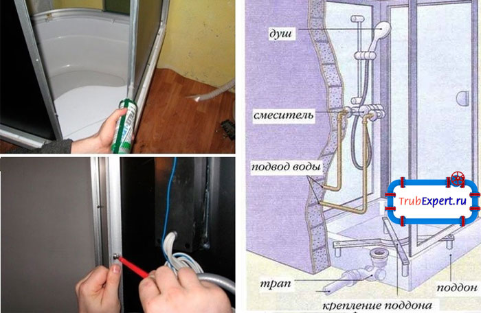 Во всех креплениях применяют уплотнитель, которые предохраняют стеклянные панели от возможных повреждений крепежными элементами