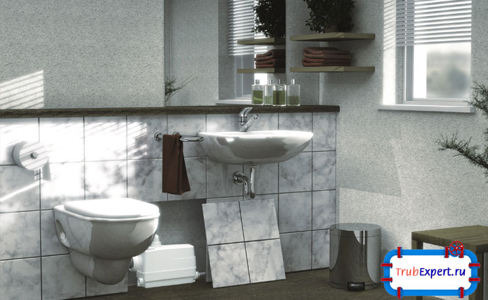 Насос следует размещать в стене за унитазом