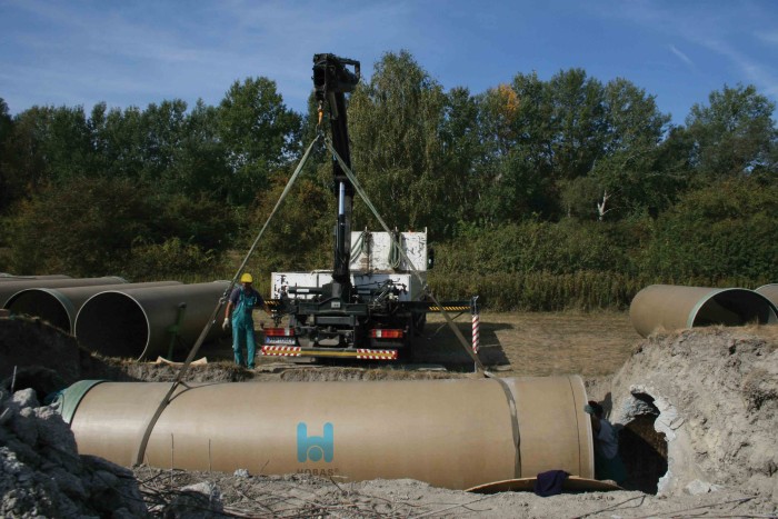 установка трубы